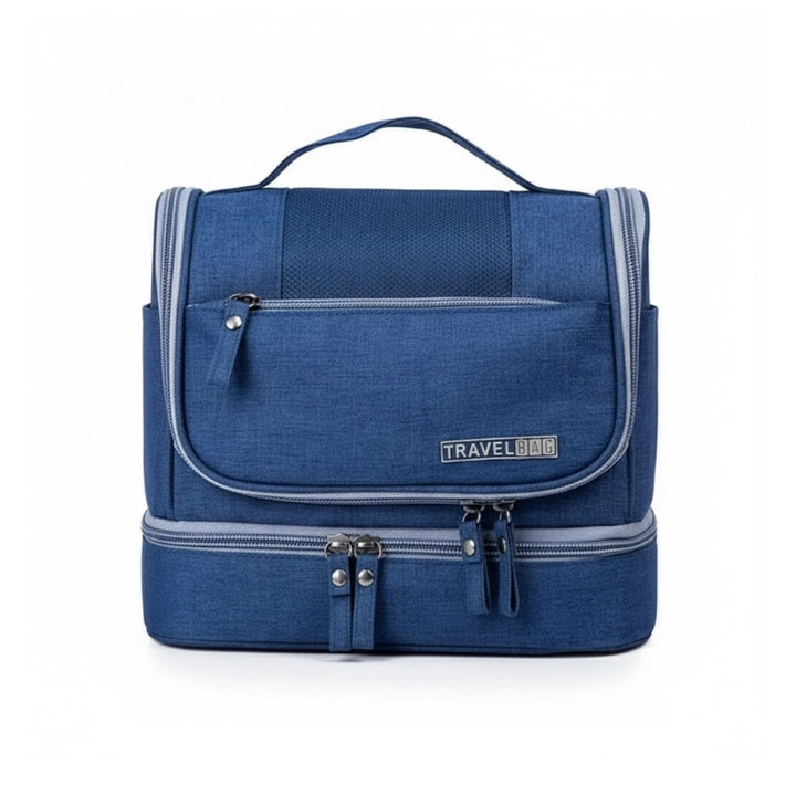 Trousse de toilette Suspendue Homme coloris bleu avec plusieurs compartiments