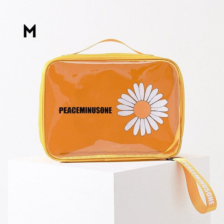 Trousse de toilette Transparente - Marguerite Jaune