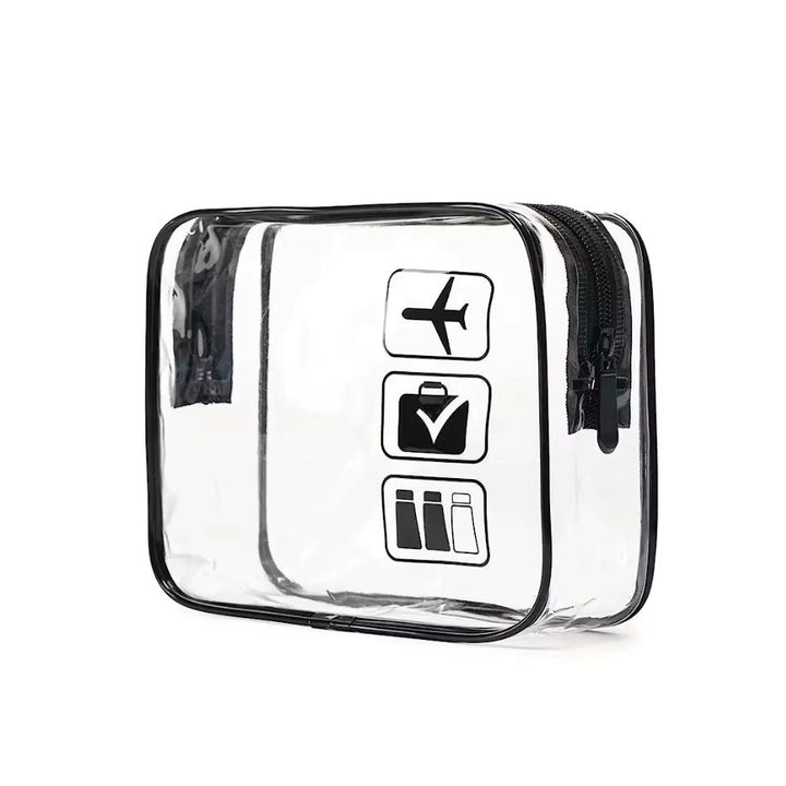 Trousse de toilette transparente pour l'avion - noir