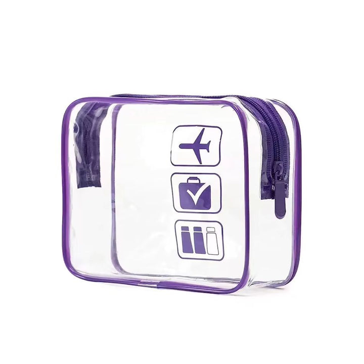 Trousse de toilette Transparente pour l'Avion - violet