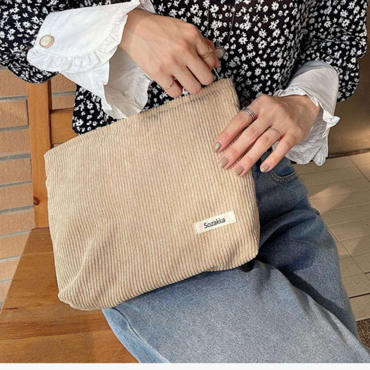 Trousse de toilette Velours Beige