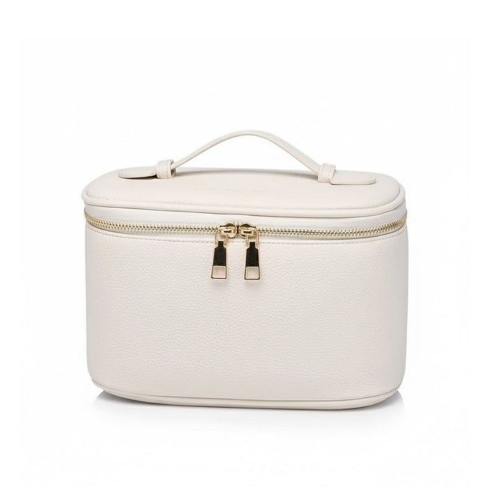 Trousse De Toilette Vintage – Sac Vanity – Ustensiles Métal Chrome Et Verre – France