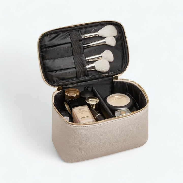 Vanity Case Cuir Femme Beige