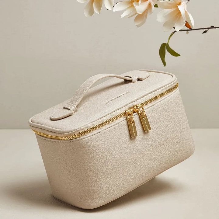 Vanity Case Cuir Femme Beige