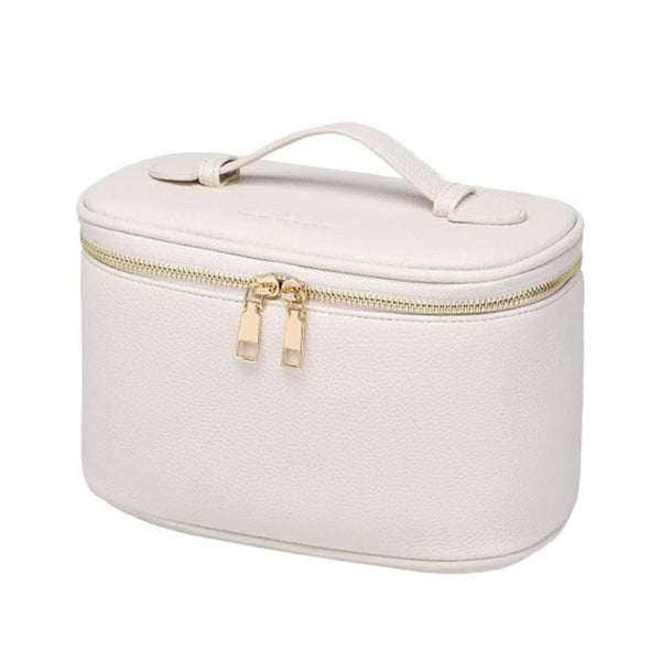 Vanity Case Cuir Femme, crème