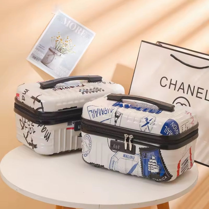 Vanity Case Rigide - Imprimés Voyage, Fermeture à Code