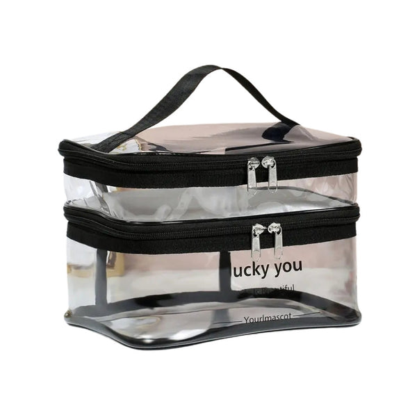 Vanity case transparent, souple, en pvc épais