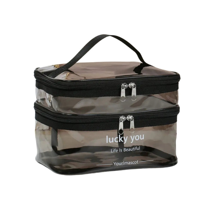 Vanity case transparent, coloris gris fumé