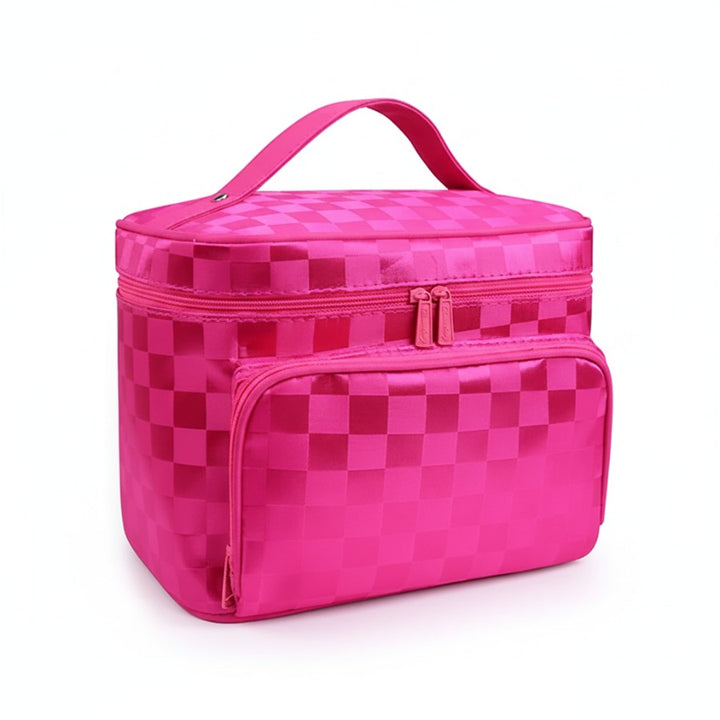 Vanity Femme Voyage Souple — coloris fuchsia avec poignée renforcée et zip supérieur