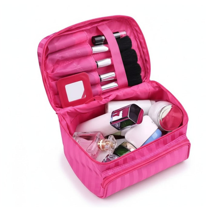Vanity Femme Voyage Souple — avec compartiments pour pinceaux, miroir intégré