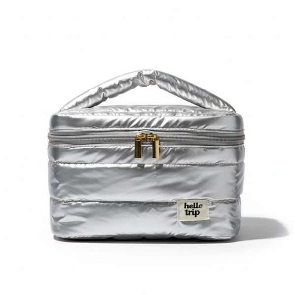 Vanity matelassé - Puffer coloris argenté brillant