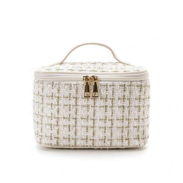 Vanity Tissu Femme - Tweed coloris blanc vace fil doré