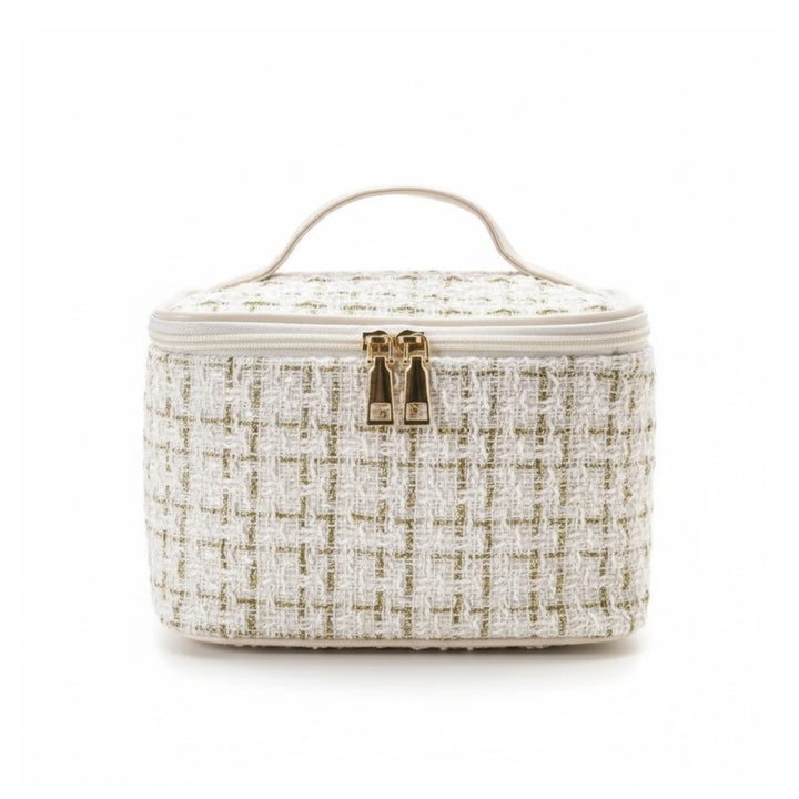 Vanity Tissu Femme - Tweed coloris blanc vace fil doré