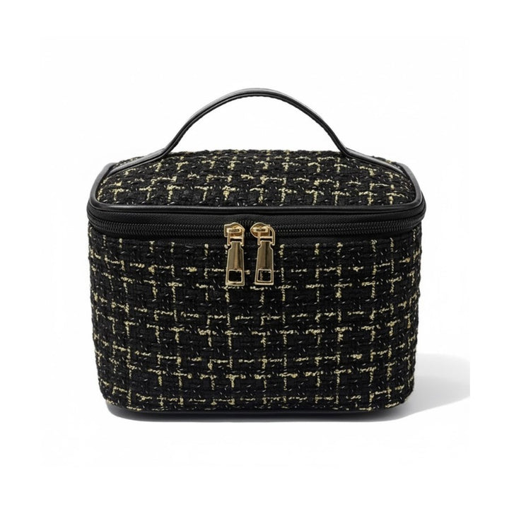 Vanity Tissu Femme - Tweed coloris noir avec fil doré