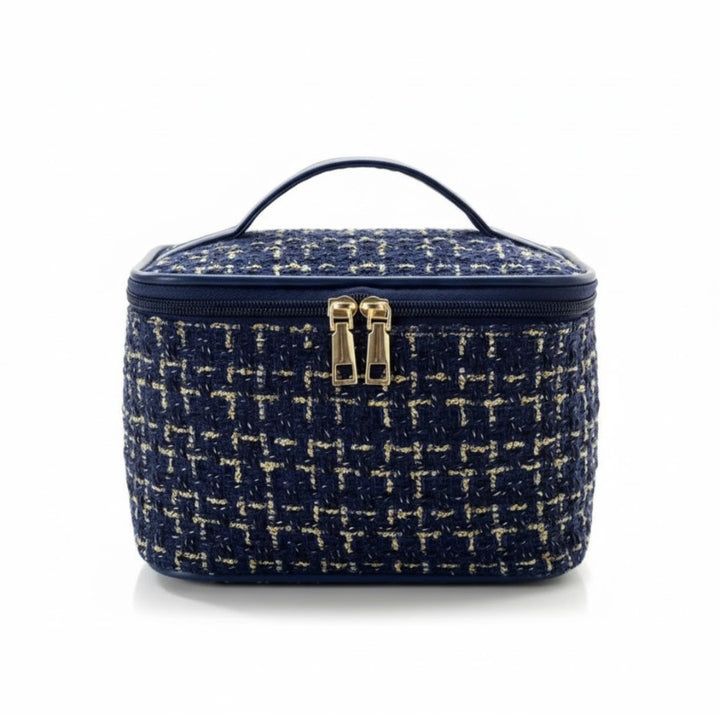 Vanity Tissu Femme - Tweed coloris bleu marine avec fil doré