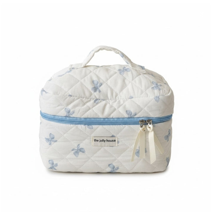 Vanity Tissu Matelassé bleu clair vue avant sur fond neutre