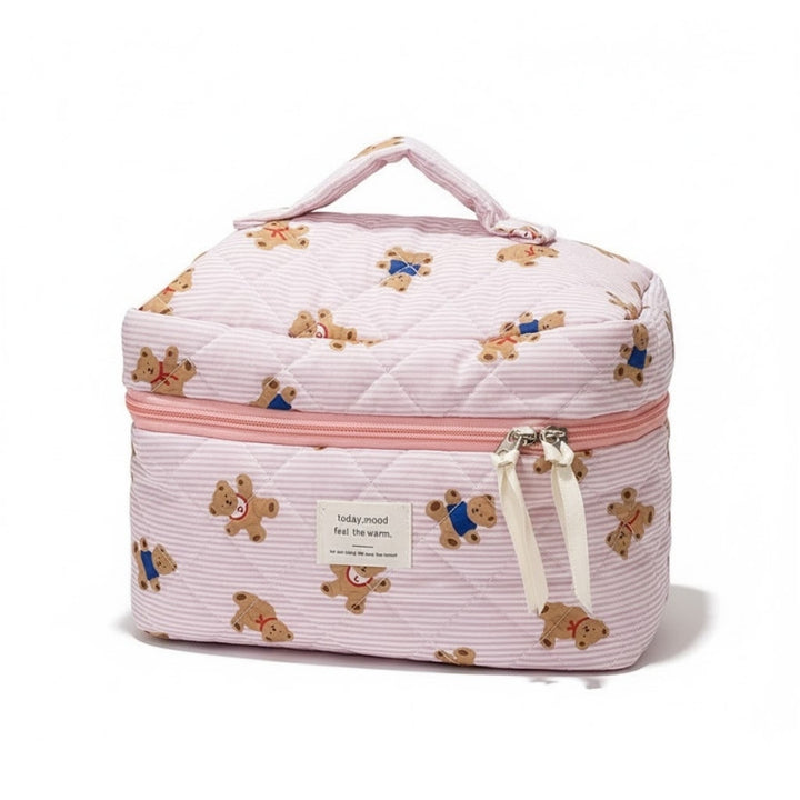 Vanity Trousse de Maquillage rose vue avant sur fond neutre